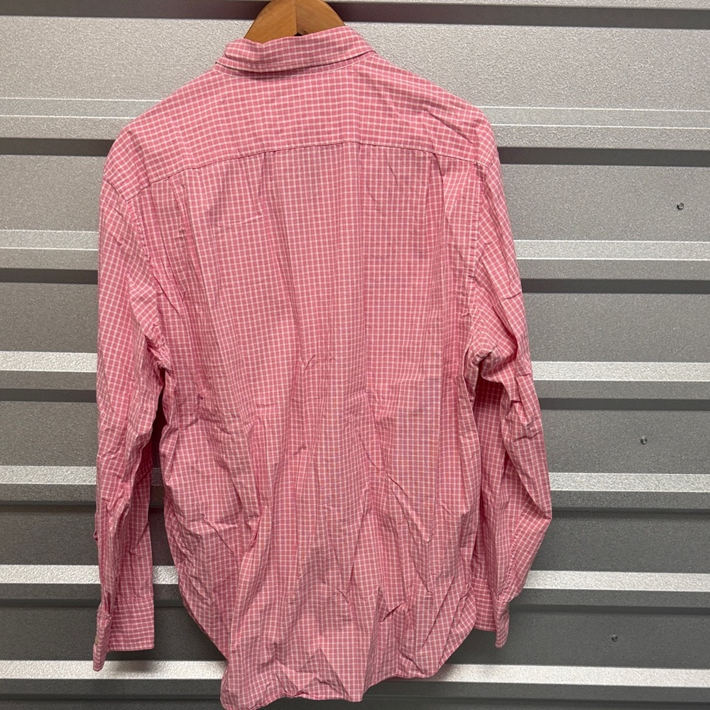 J Crew Men's Pink Checkered Shirt Gingham Size XL Preppy Office Teacher Academia - Picture 2 of 9